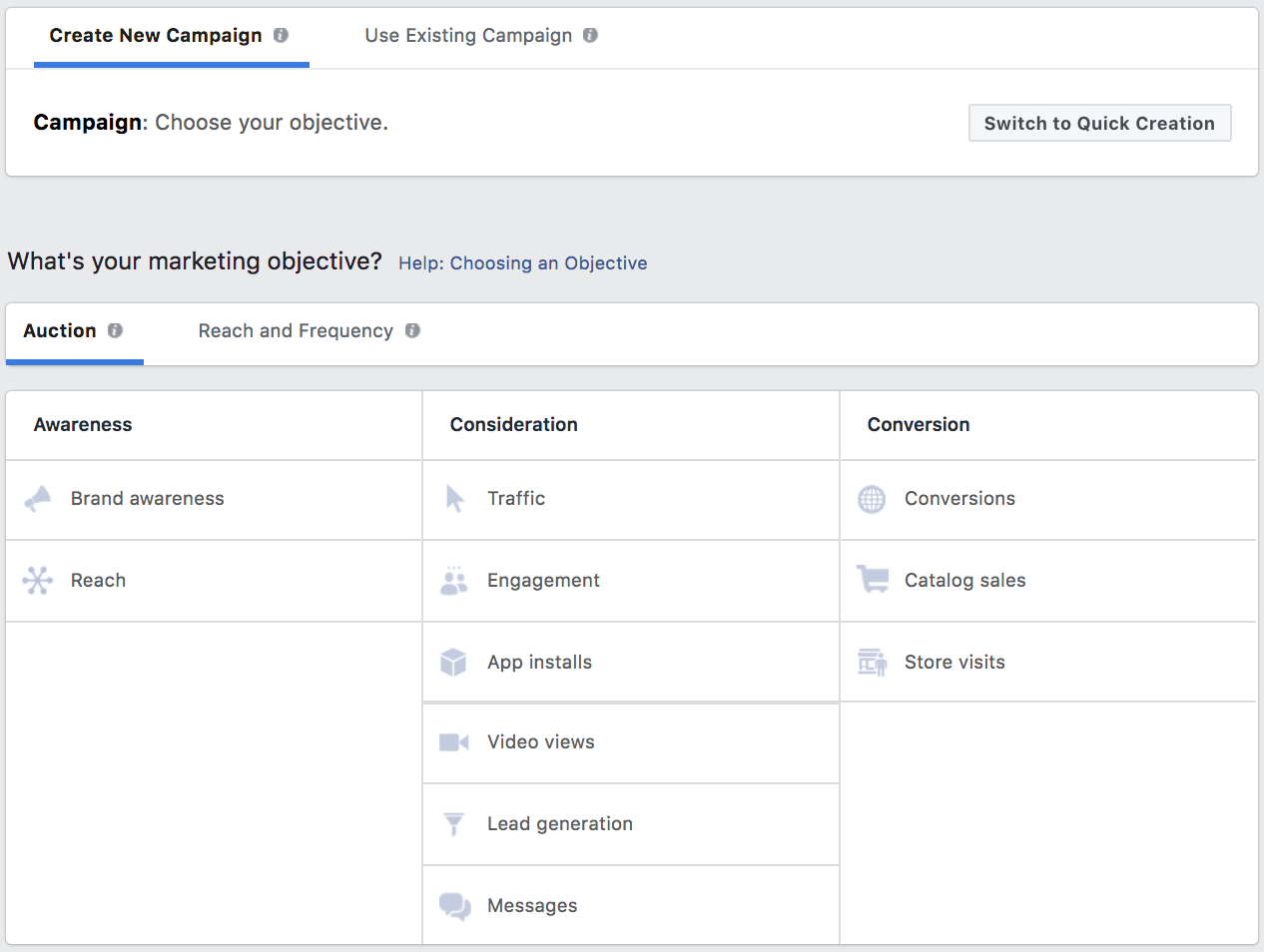 Choosing the right objective for your first Facebook ad campaign