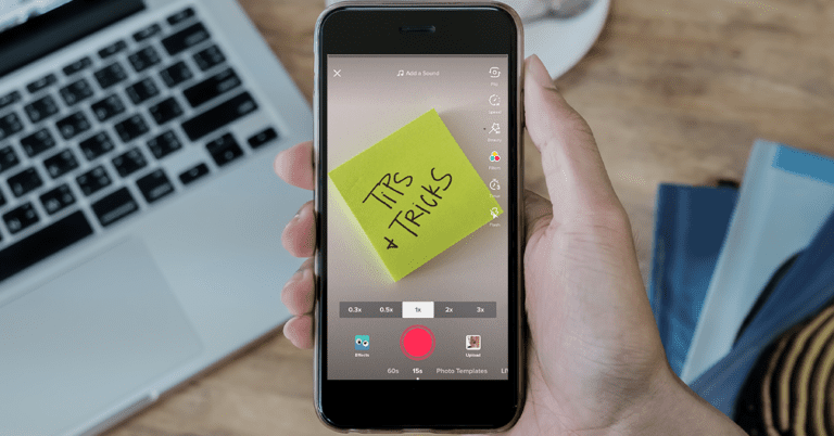 A mobile phone recording a video of tips and tricks, a useful way for some businesses to TikTok.