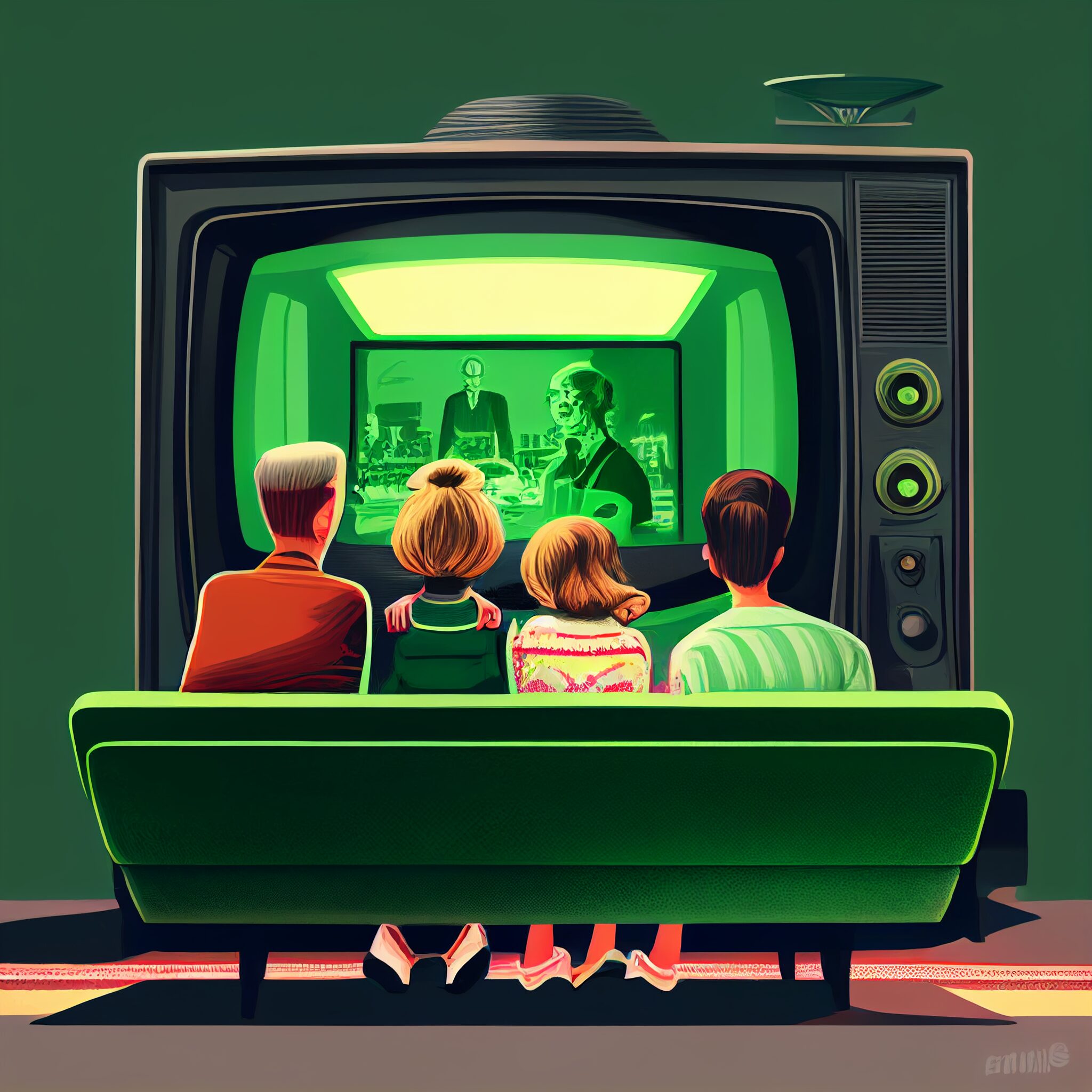 family watch tv