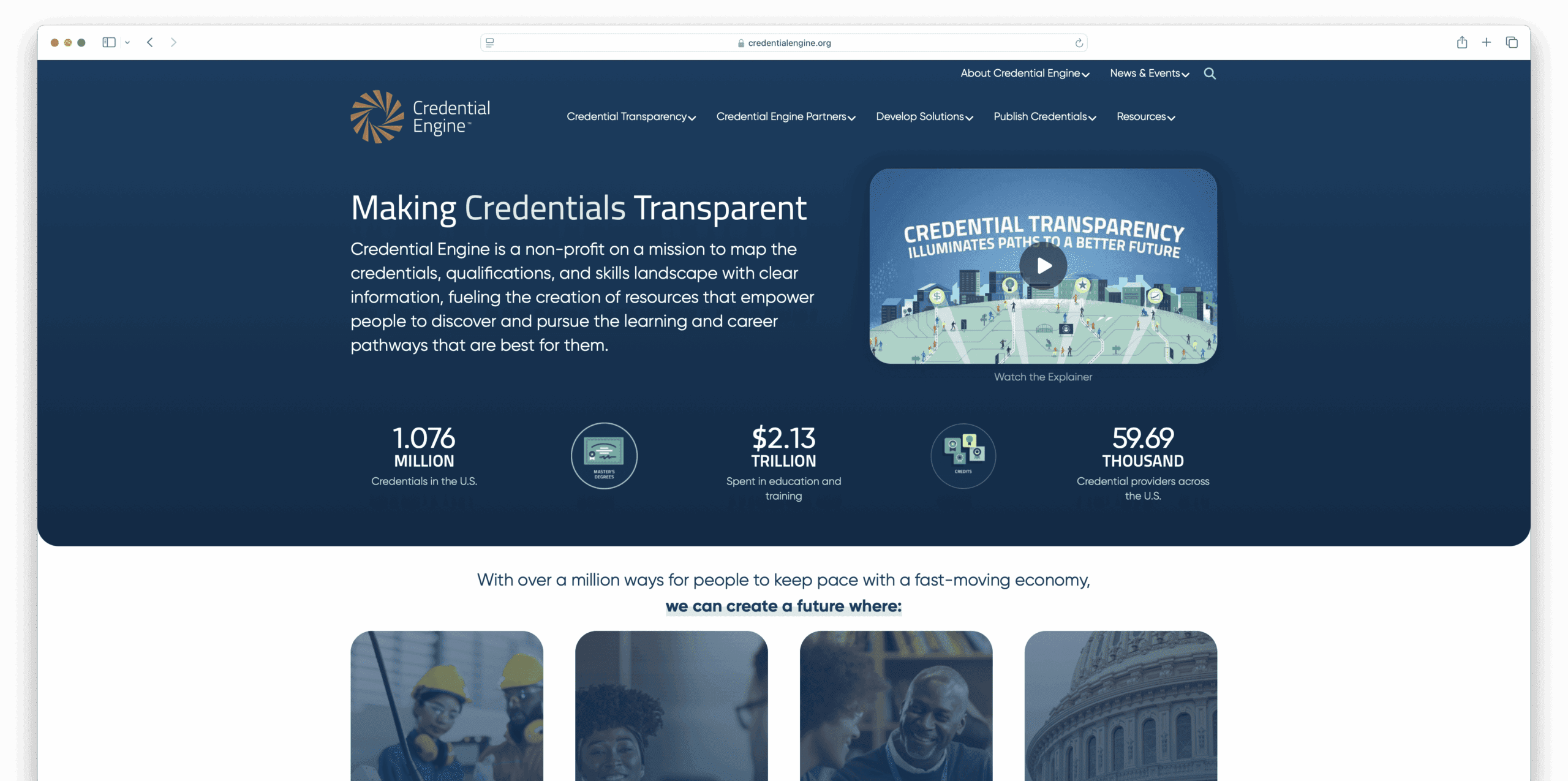 The new Credential Engine website
