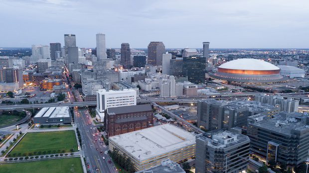 Downtown New Orleans and the Superdome make an excellent backdrop for your Super Bowl marketing ideas