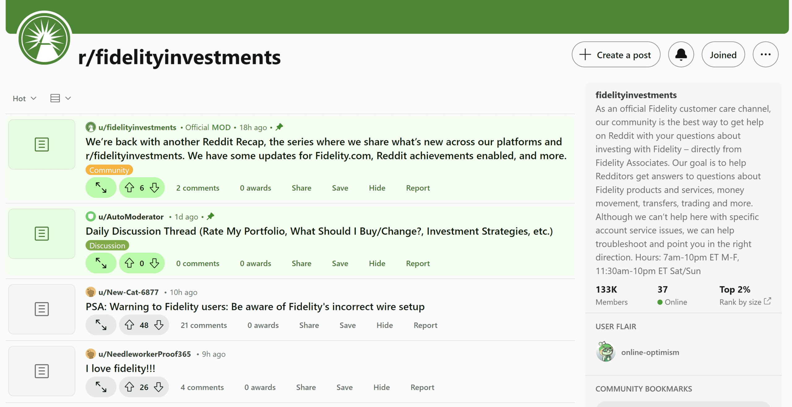 Fidelity Investments Subreddit