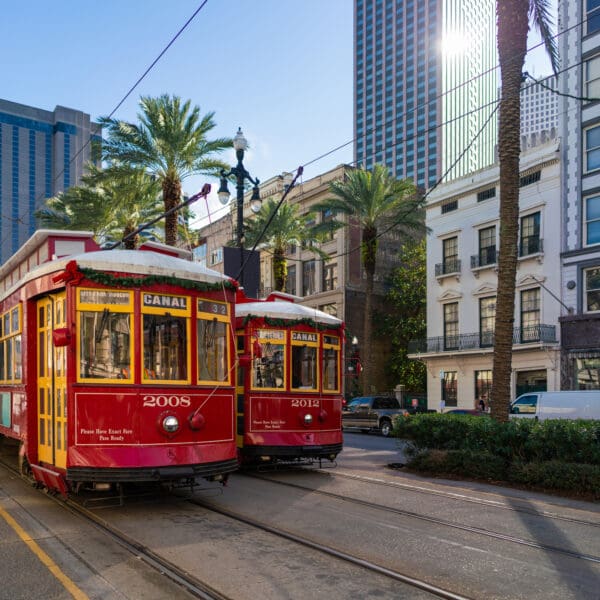 New Orleans Street Cars in Canal Street