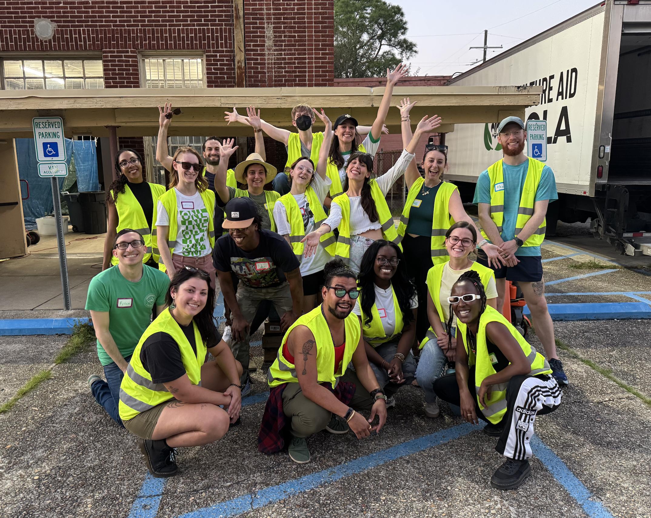 Online Optimism Staff photo volunteering at a local organization