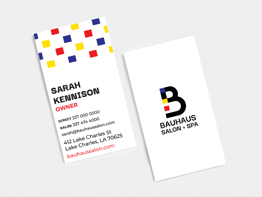 Bauhaus Salon + Spa's new rebranded business cards