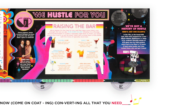 Animated Cocktail Menu with Case Paper's Core Values