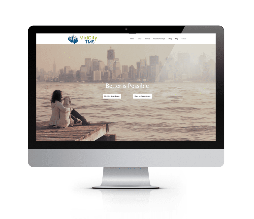 MidCity TMS's website on an iMac.