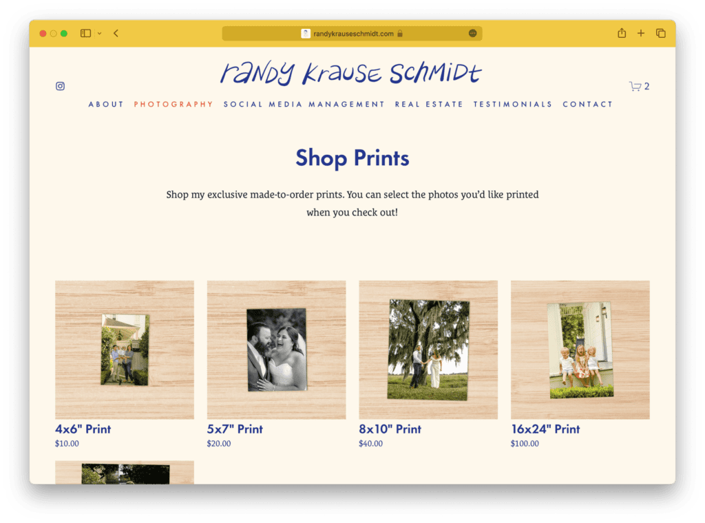Randy Krause Schmidt's e-commerce print shop