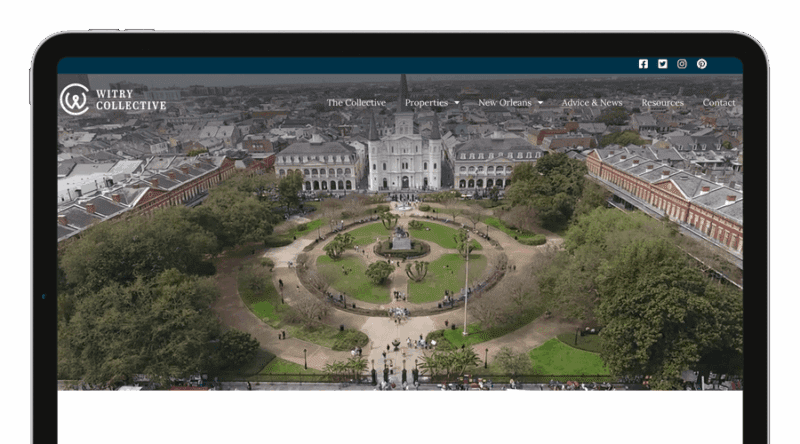 Witry Collective website on iPad mockup