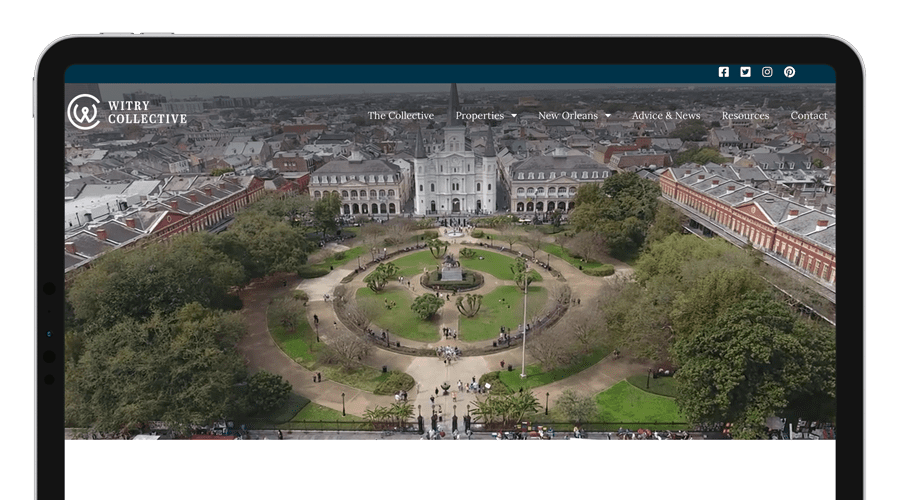 Witry Collective website on iPad mockup