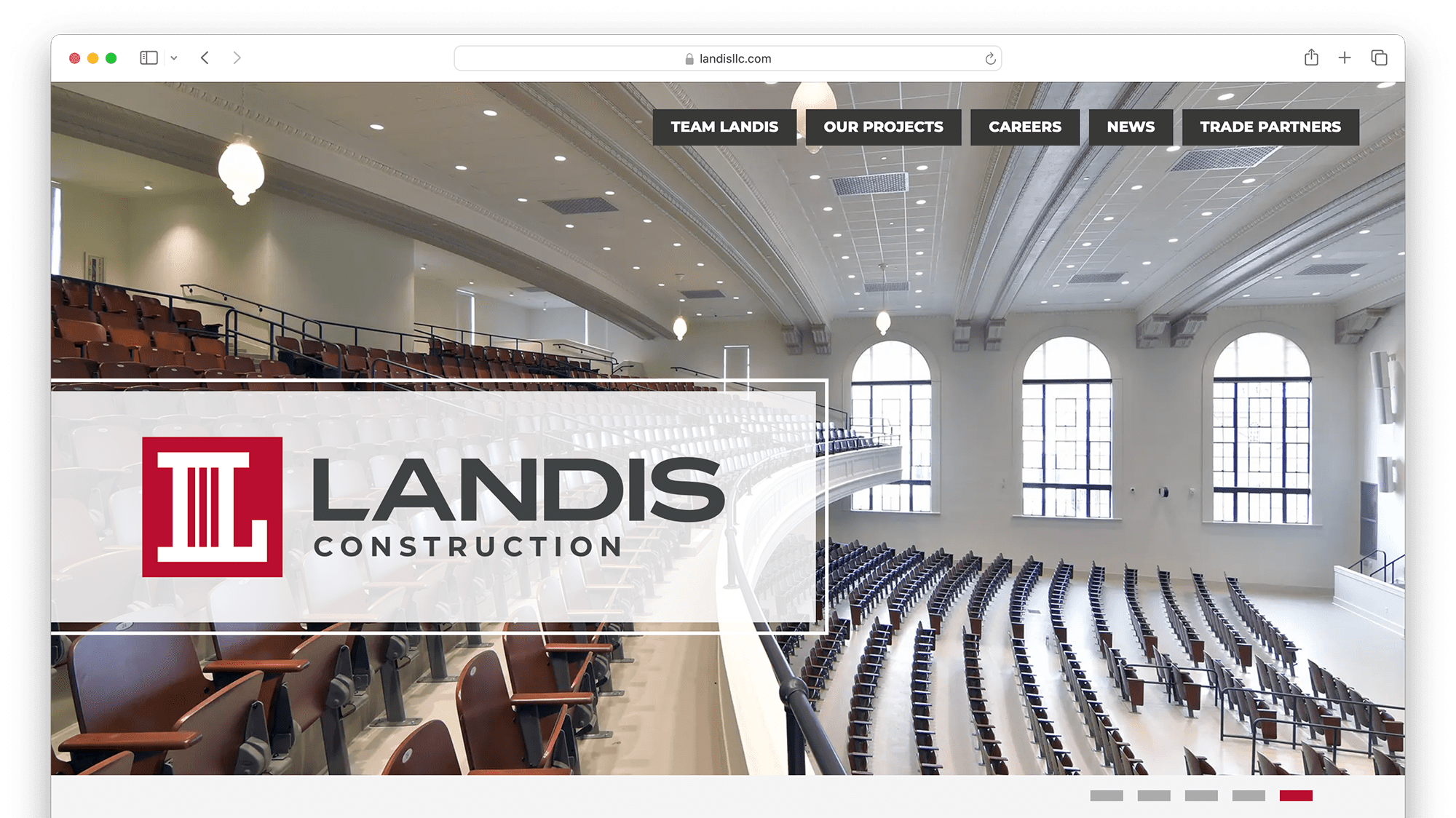 The Landis Construction homepage.