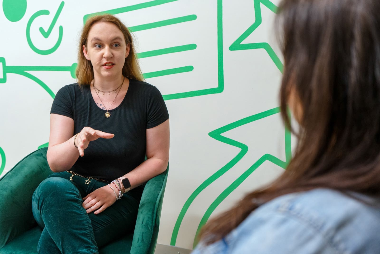 Eliza chats with a guest on the Online Optimism podcast, "Online Offscript".