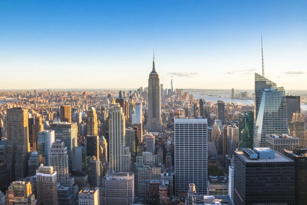 A photo of the New York skyline