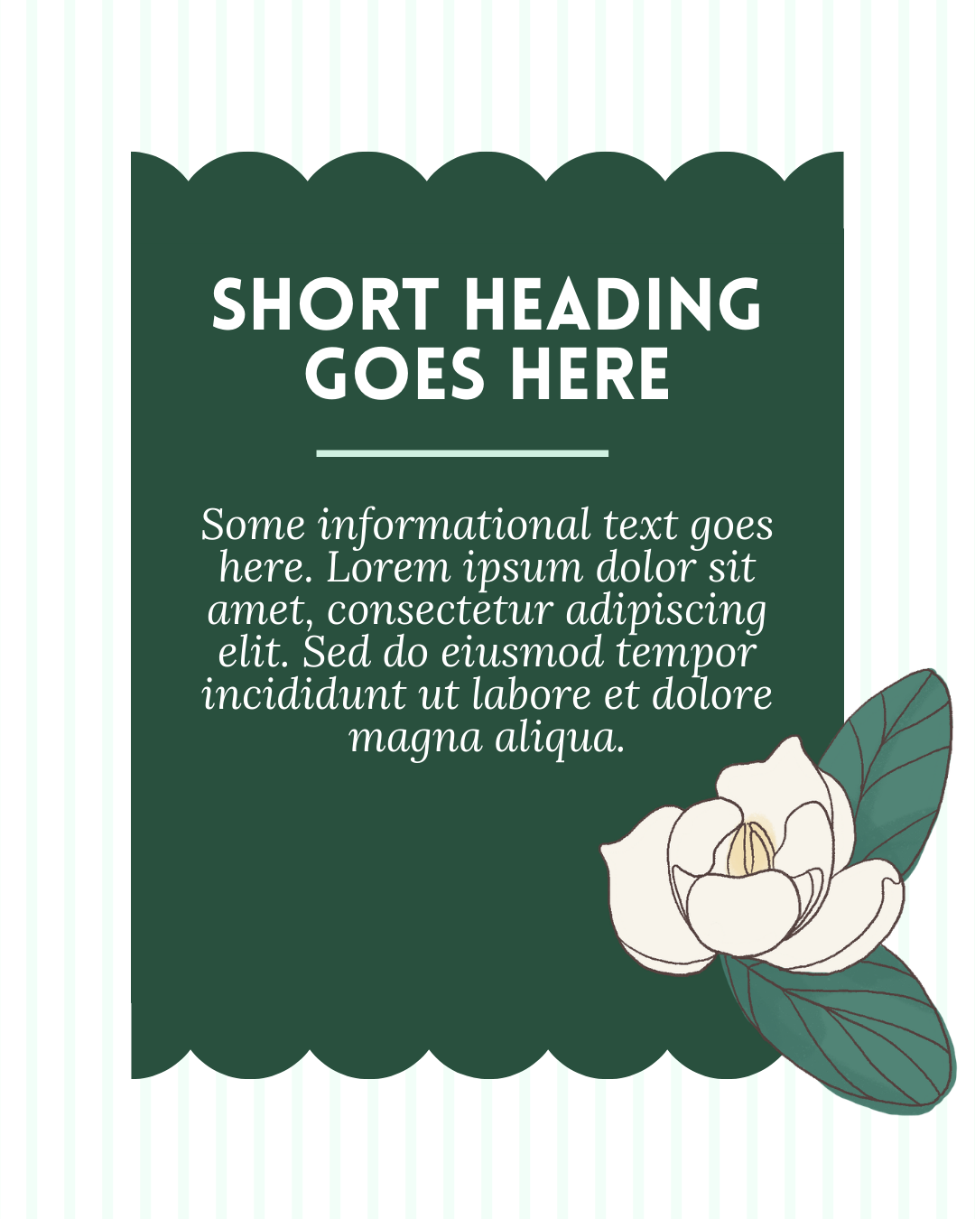 Canva post template with a magnolia illustration.