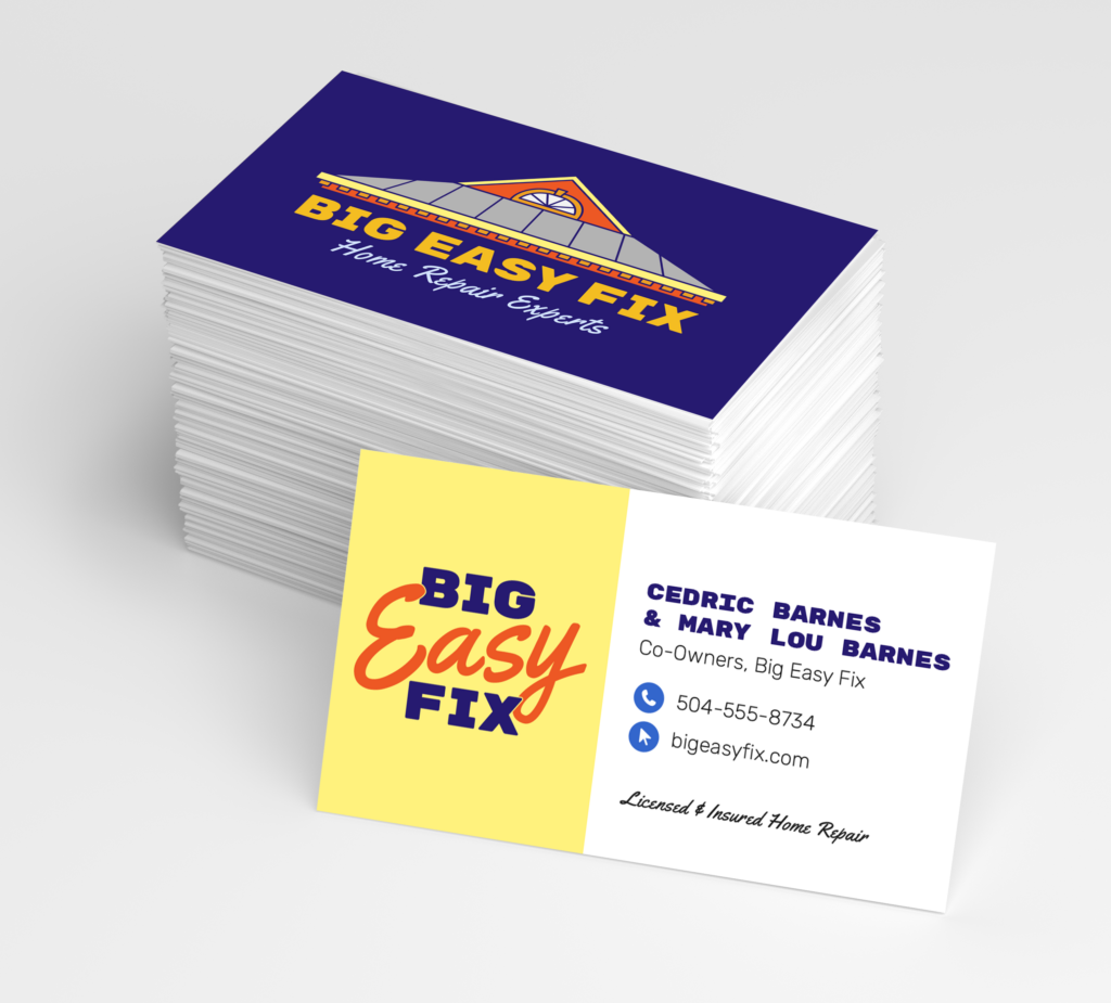Big Easy Fix business cards