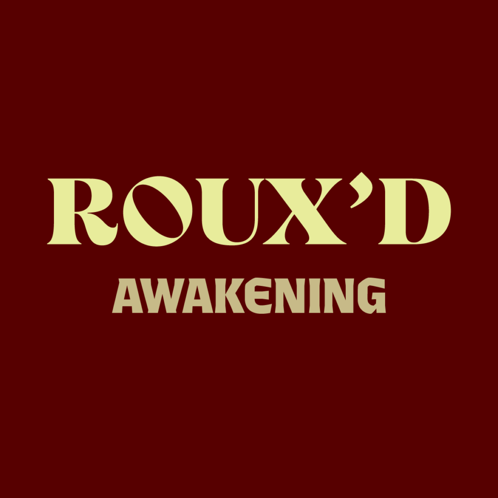 Roux'd Awakening logo on red background