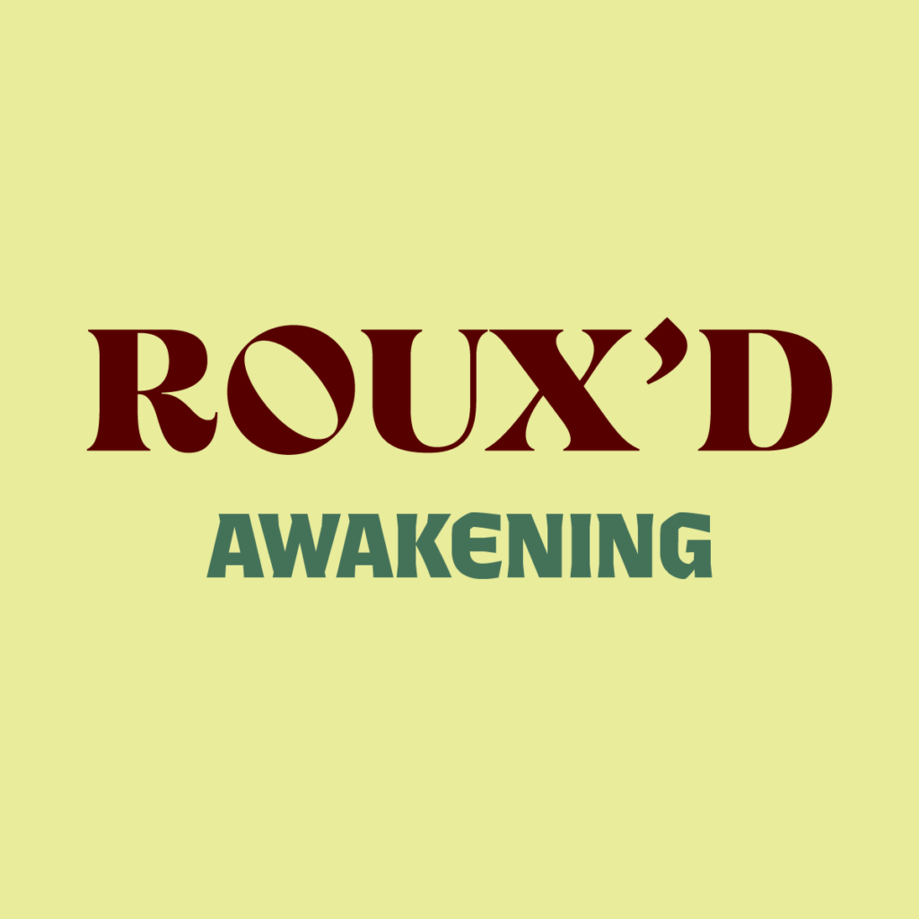 Roux'd Awakening logo on yellow background