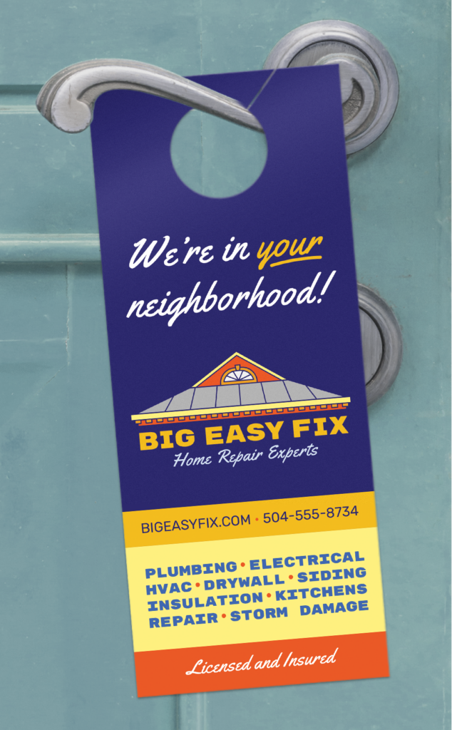 Big Easy Fix door hanger
