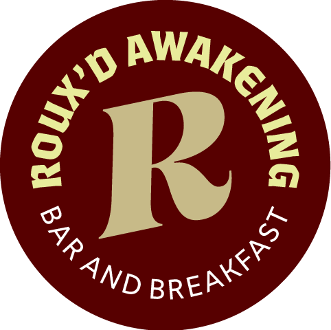 Roux'd Awakening icon logo in red